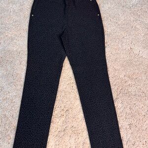 Anne Klein Charcoal Patterned Trousers